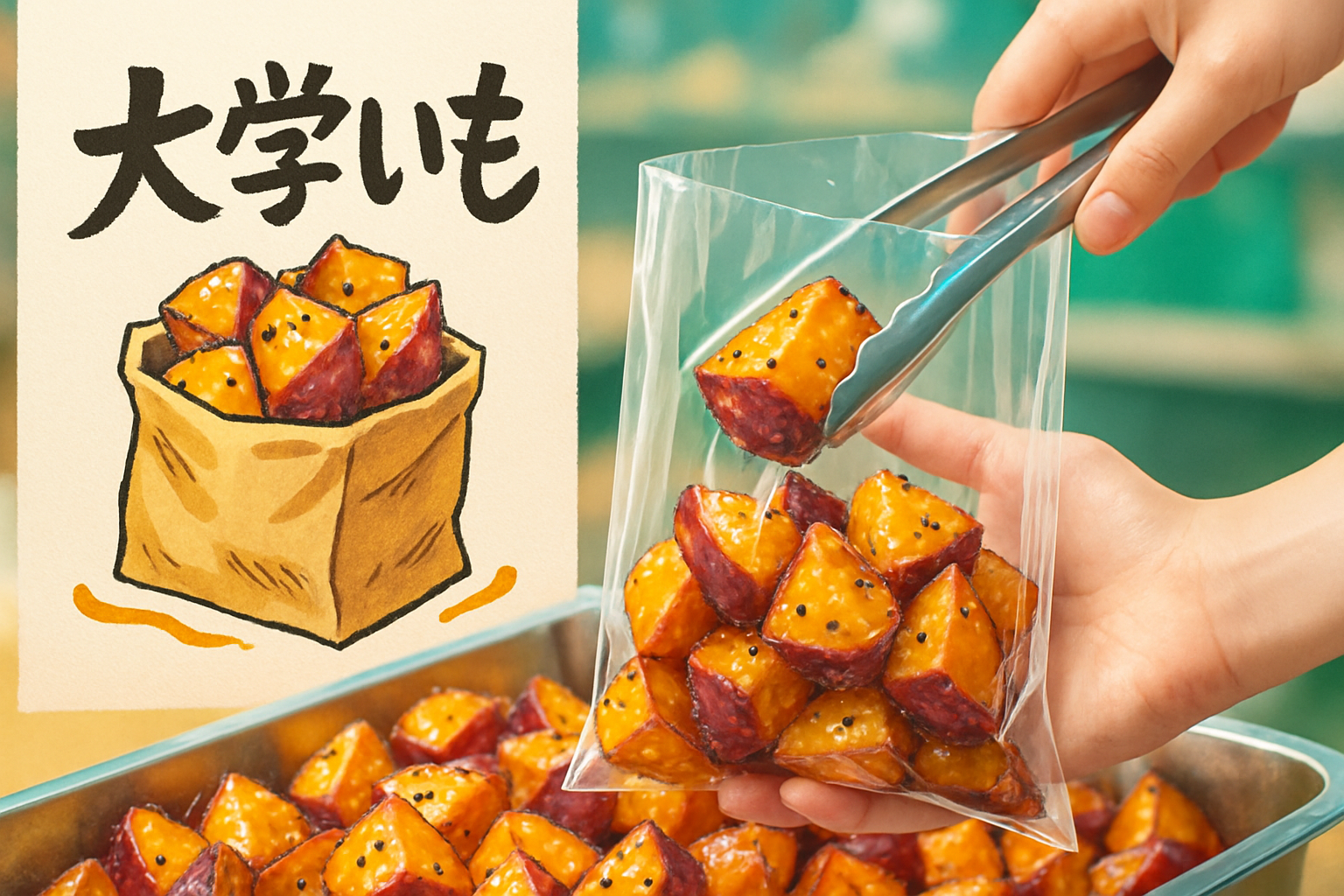 手描きポスターの大学芋詰め放題に18万いいね——広島のスーパーが教えてくれた「AI時代の手仕事」の強さ