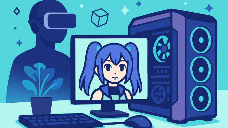 推しアバターをガラスに焼き付けたPC、VketRealで一点物として展示された理由