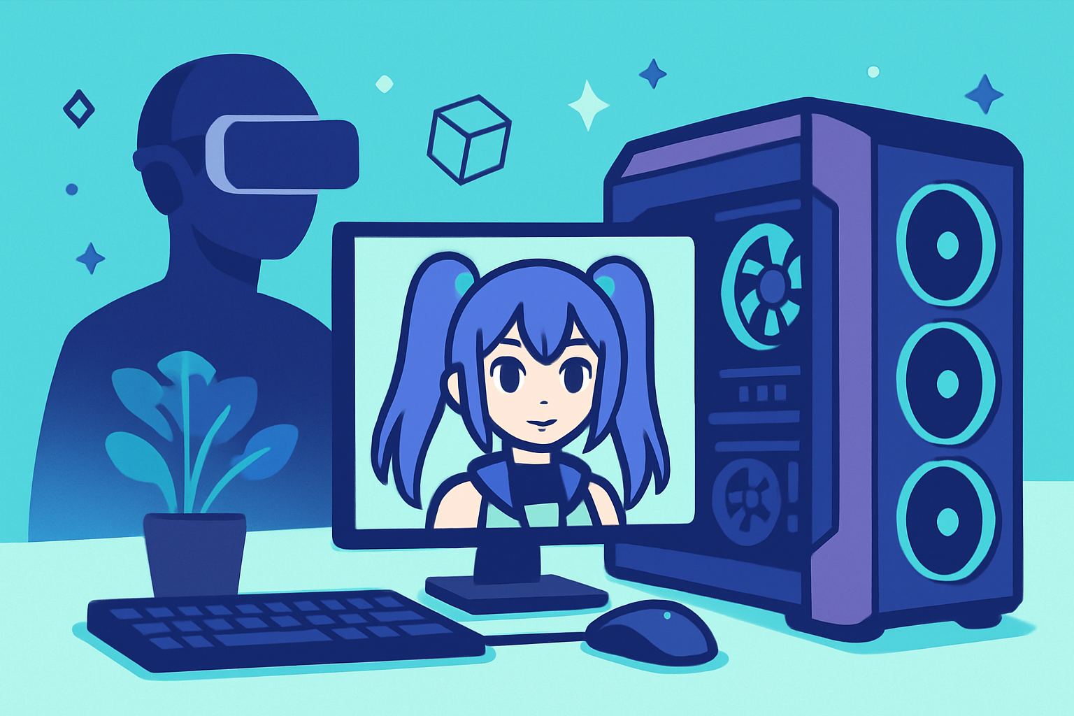 推しアバターをガラスに焼き付けたPC、VketRealで一点物として展示された理由