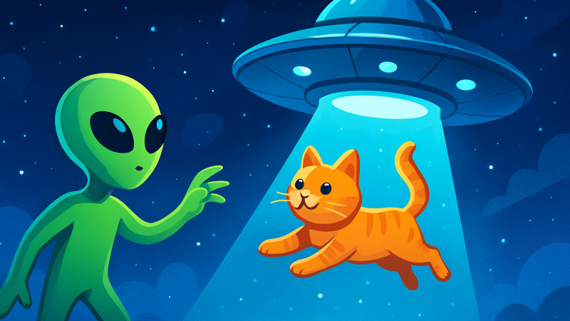 「ネコの手も借りたい」宇宙人が無料ゲームで挑む、まさかの“だるまさんが転んだ”