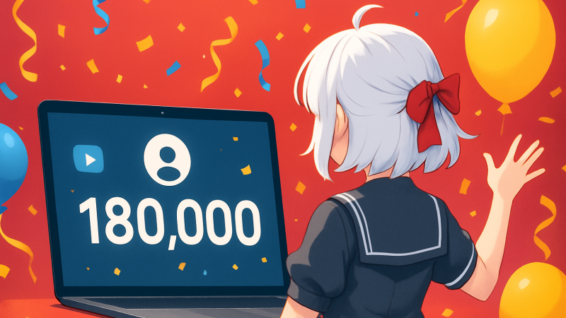 「柘榴シロを祝いますか？」はいしか選べない18万人突破報告、VTuberの遊び心