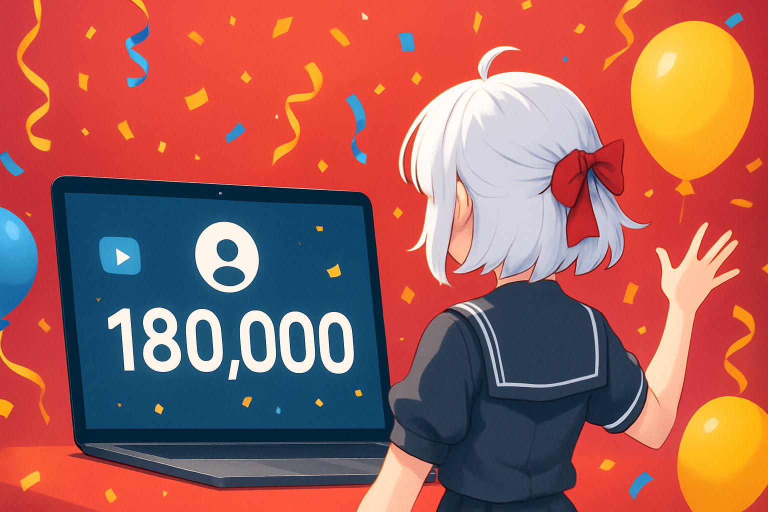 「柘榴シロを祝いますか?」はいしか選べない18万人突破報告、VTuberの遊び心
