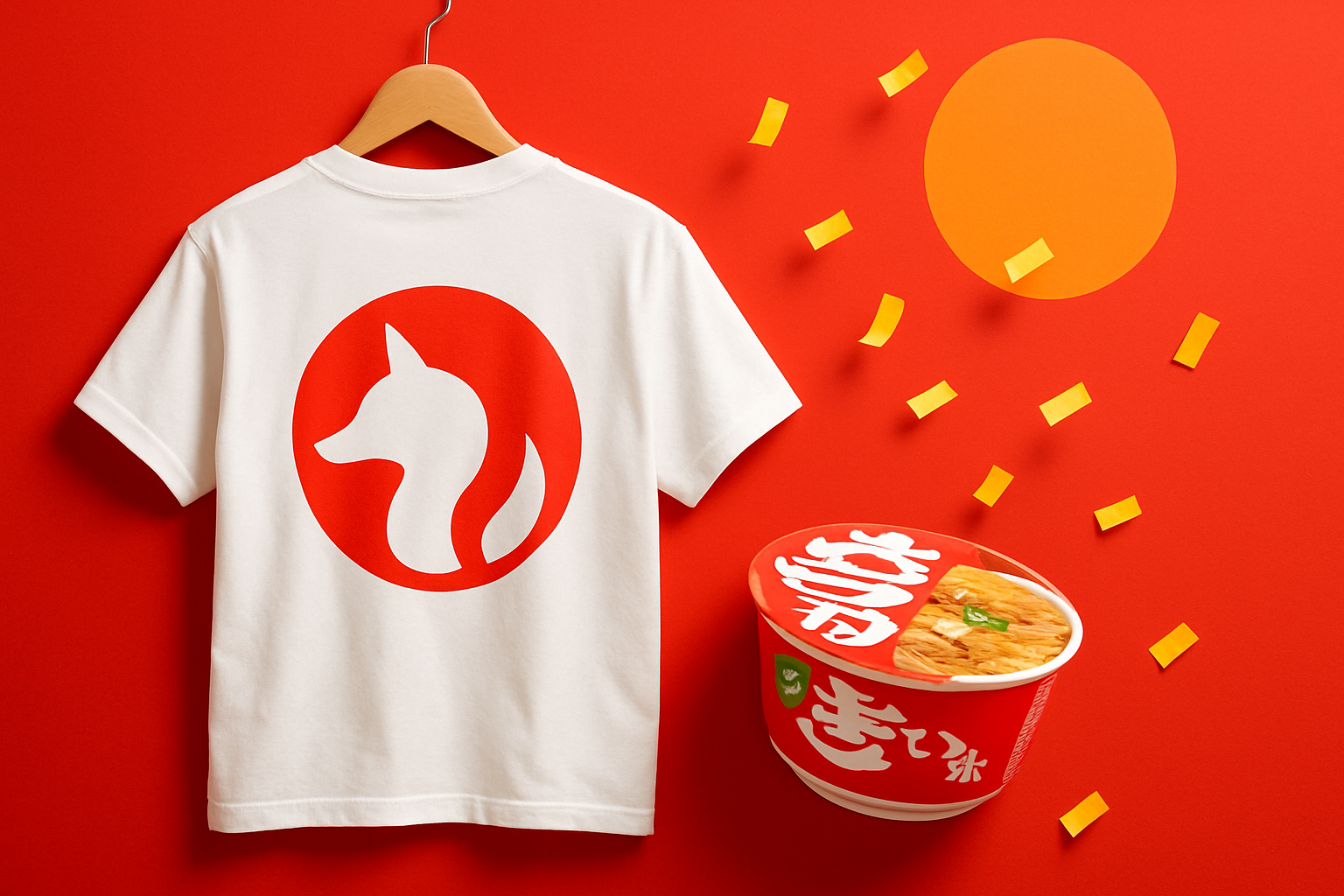 けんた食堂×赤いきつねコラボ、抽選30名に限定Tシャツ