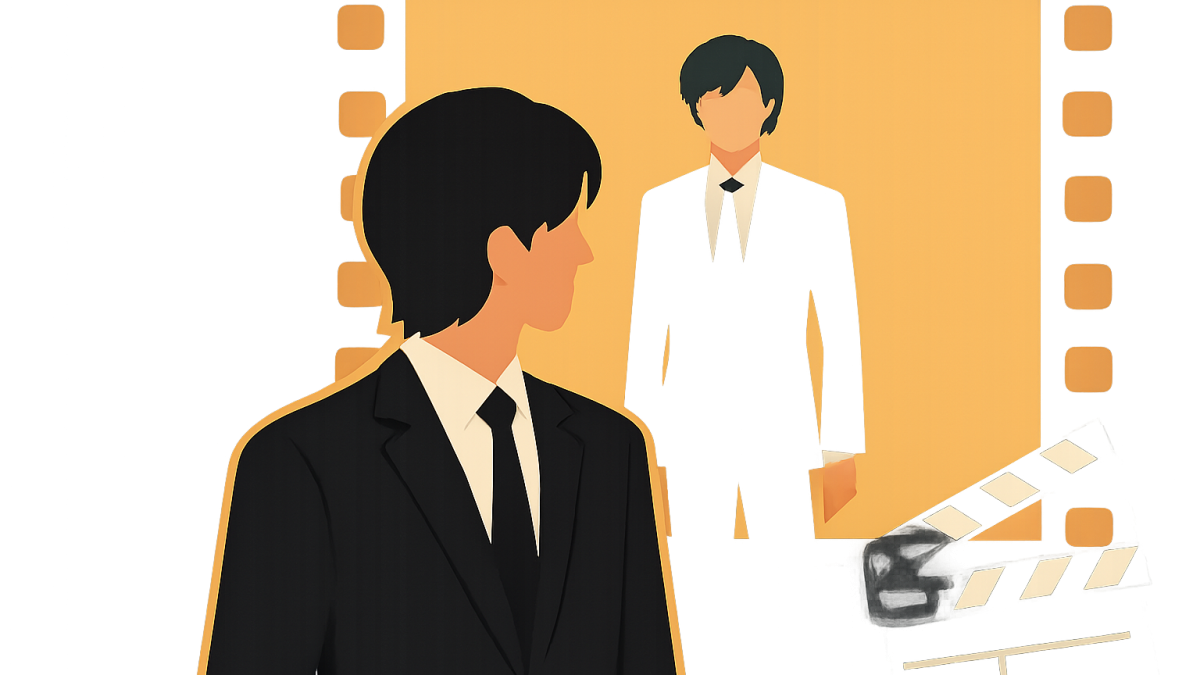 うるわしの宵の月、原作オマージュカット公開――道枝駿佑×安斉星来が再現した黒スーツ姿