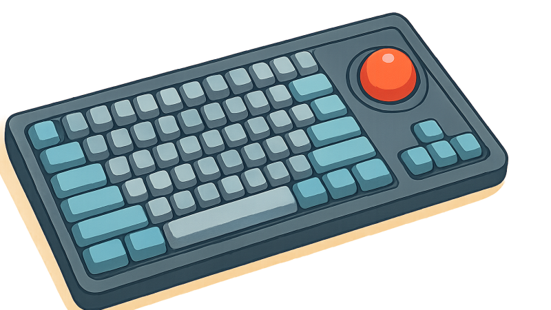 Keychron新作キーボード、スペースバー中央に14mmトラックボール搭載