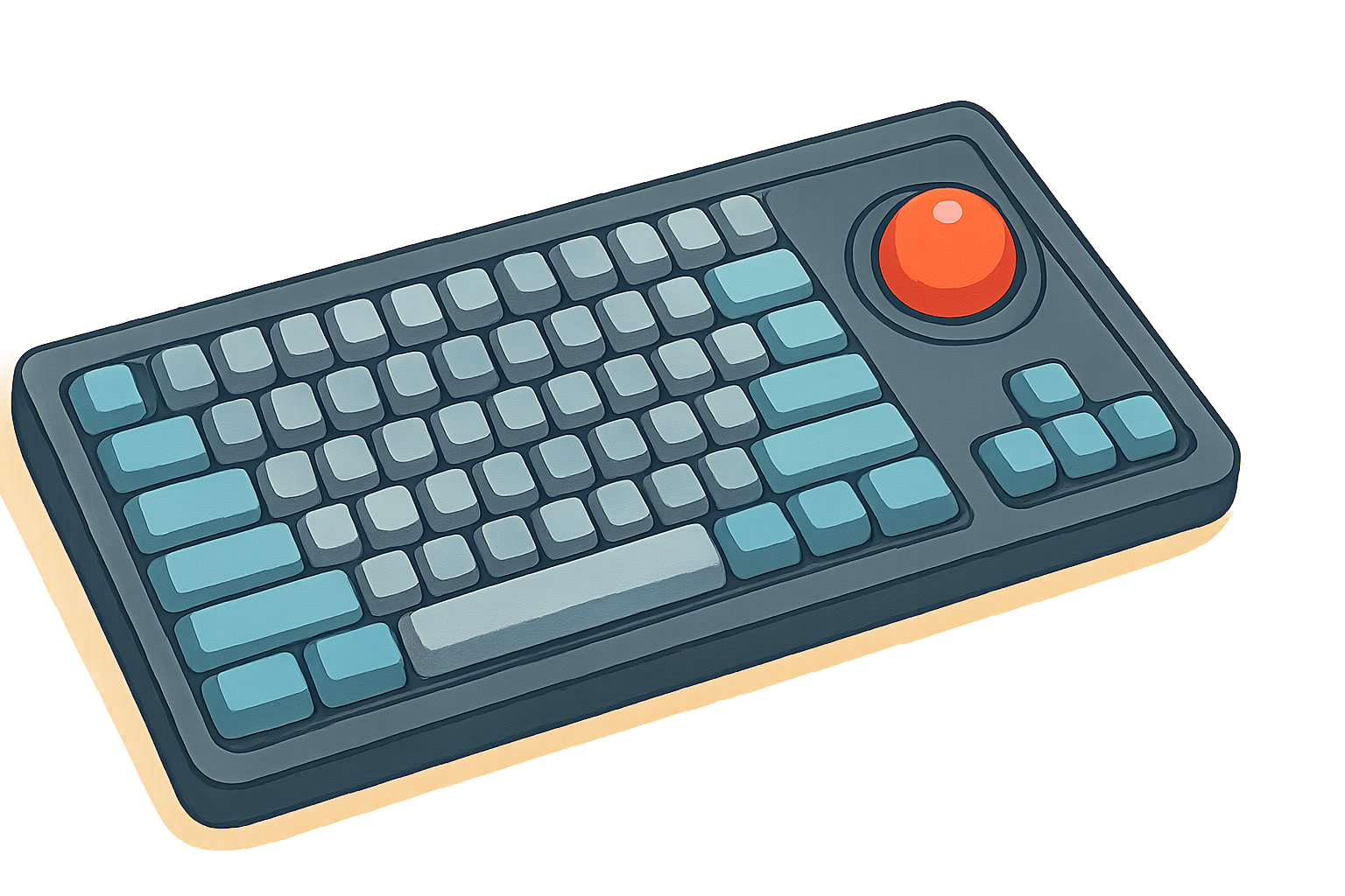 Keychron新作キーボード、スペースバー中央に14mmトラックボール搭載