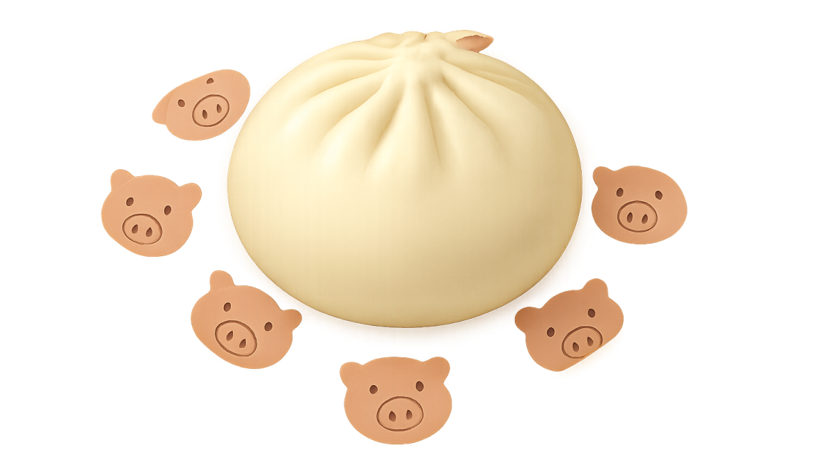 「ちゃんと見ている」――肉まんの包装紙に隠れたブタの顔、4万いいね超えの投稿の中身