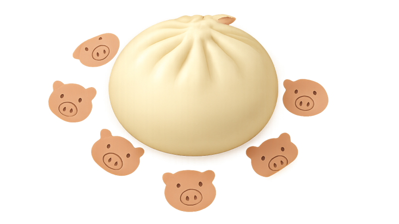 「ちゃんと見ている」――肉まんの包装紙に隠れたブタの顔、4万いいね超えの投稿の中身