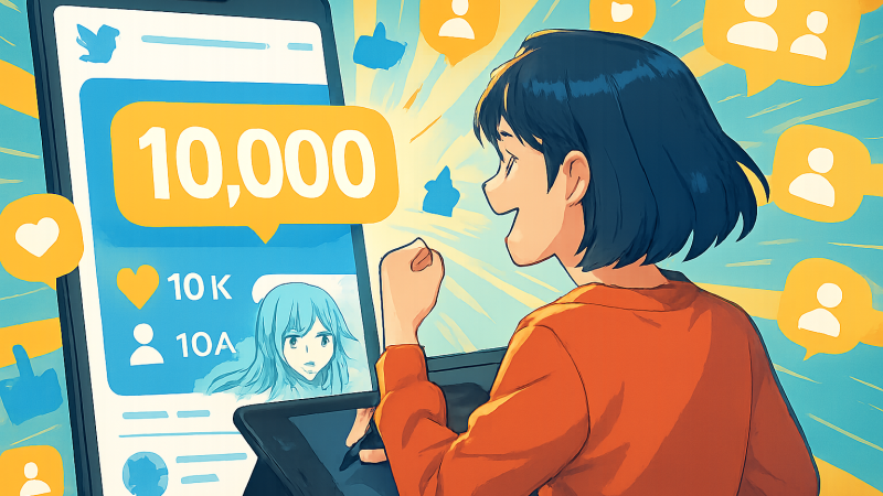「初めての万バズやフォロワー1000人達成」――9月に14枚描いた絵師に1,262件のいいね