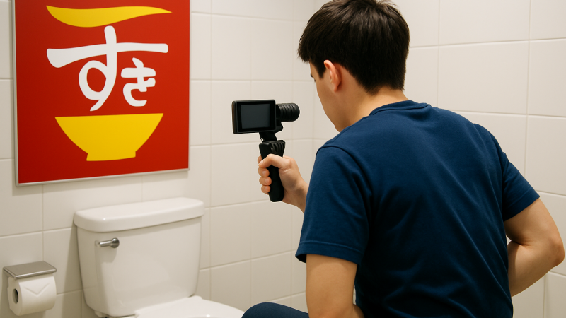 すき家のトイレで15分の腹痛Vlogが119万表示に、投稿者「面白すぎる」の声を紹介